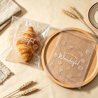 Sacs à pain transparents en OPP thermoscellables avec impression personnalisée en cellophane pour l'emballage de produits de boulangerie, biscuits, toasts, aliments pour la vente au détail