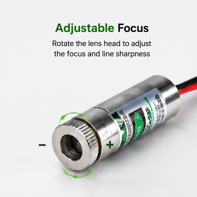 ZhonNa 10mW Calibrated Cross Scale Laser Module Red Green Light Glass Lens Adjustable Diode for Optical Instruments Positioning