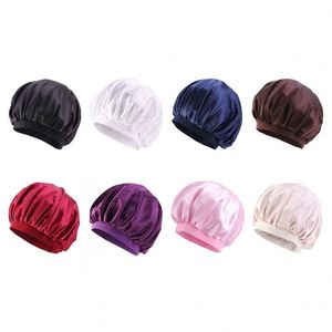 Gorro de Satén Grande con Banda Elástica Suave, Gorro de Dormir Sedoso con Logotipo Personalizado para Mujeres y Niñas con Cabello Rizado - Product Image 2