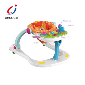 Marchette d'apprentissage bébé jouets poussette multifonction marchette chaise de salle à manger 4 en 1 marchette bébé avec fonction de musique - Product Image 4