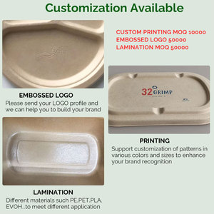 Contenitore per Alimenti <span class=keywords><strong>da</strong></span> <span class=keywords><strong>Asporto</strong></span> VVG a 2 Scomparti, Biodegradabile e Compostabile, in Polpa di Bambù con Coperchi - Product Image 4