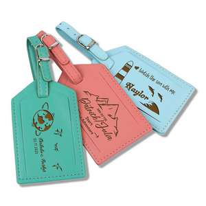 Personalized Leather Luggage <b>Tag</b> with Engraved Name, Custom Travel Bag <b>Tag</b>, Name <b>ID</b> <b>Tag</b> for Suitcase, Travel Gift - Product Image 1