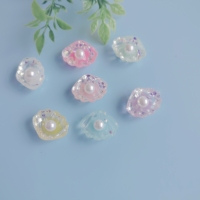 100 pezzi in resina colorata Glitter 3D con guscio di perla aperta e Cabochon con fondo piatto abbellimenti album fai da te accessori per la casa