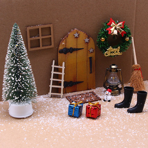 12-teiliges Puppenhaus Miniatur-Tür-Dekorationsset <span class=keywords><strong>LED</strong></span> Simulationsmodell Plastik Miniatur-Szenen-Requisiten - Product Image 1