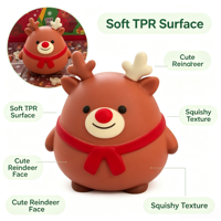 Рождественская коричневая игрушка-олень из TPR-пластика, медленно восстанавливающая форму, антистресс, милый подарок для семьи и друзей, праздничный декор для рабочего стола
