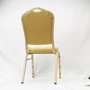 Chaise en alliage d'aluminium de luxe à cadre doré marron de haute qualité siège souple pour chaise de dîner de banquet - Product Image 6
