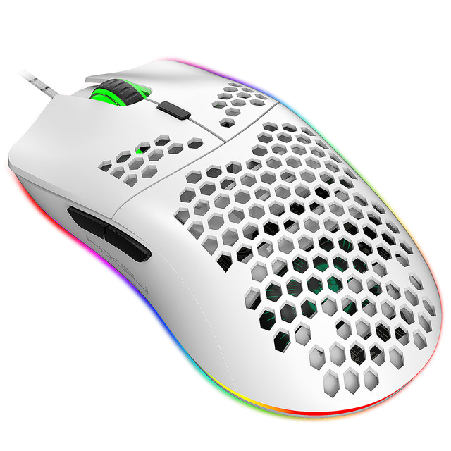 J900w New Lightweight Hollow Hole Gaming Mouse Hollow E-Sports Computer Wired Luminous Mouse Suitable for Laptop Desktop