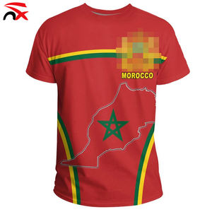 थोक पॉलिएस्टर मोरोस्को देश ध्वज टी-शर्ट मोरोको 2026 फुटबॉल प्रशंसकों के उत्पादों के लिए फुटबॉल जर्सी कपड़े - Product Image 4