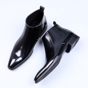 Zapatos de Vestir Formales de Negocios para Hombre, Estilo Británico Retro, Brocado Grabado, Punta Cuadrada, Cuero, Talla Grande, Transpirables, Color Negro, para Boda - Product Image 1
