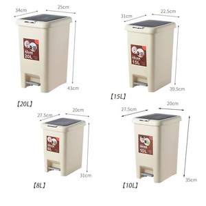 Cubo de Basura con Pedal de 15L con Tapa, Diseño Rectangular para Uso en Interiores, Cocina, Baño, Dormitorio - Product Image 4
