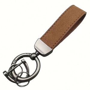 Custom Personalize Logo Anti-Lost <b>Car</b> Leather Keychain with Buckle <b>Ring</b> PU Leather Carabiner Keyring <b>Key</b> Fob Metal Stamped Blank - Product Image 5