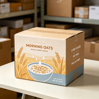 Boîte en carton ondulé personnalisée pour céréales végétales, imprimée offset, en papier d'avoine, expédition rapide en 72h, recyclable