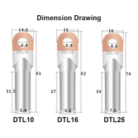 Cosses de transition cuivre-aluminium série DTL 10-400 mm², connecteur électrique à sertir pour câble d'alimentation