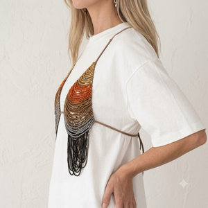 Camiseta de Mujer con Cuentas y Estampado, 100% Algodón, Cuello Redondo, Manga Corta, Informal - Product Image 3