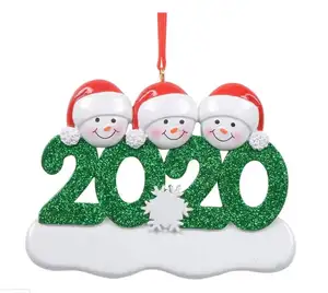 Kişiselleştirilmiş 2020 tarihli süsleme aile 3 karantina yıl biz kaldı ev 2020 yıl hatırlamak 3 kişi noel süs