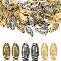 Lot de 100 perles intercalaires religieuses Vierge Marie, breloques Miraculeuses Notre-Dame, pendentifs en argent antique et or rose, perles en vrac