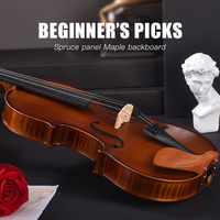 Épicéa étudiant violon flamme érable motif fait à la main violino débutant violon 44 vente en gros