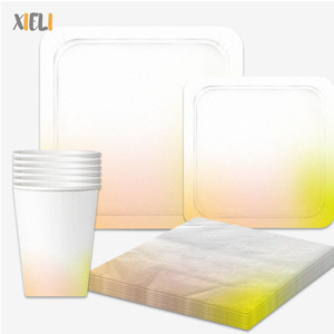 Xieli Juegos <span class=keywords><strong>de</strong></span> platos <span class=keywords><strong>de</strong></span> papel para uso <span class=keywords><strong>diario</strong></span> Suministros para fiestas al por mayor Vajilla para fiestas Decoraciones <span class=keywords><strong>de</strong></span> mesa - Product Image 1