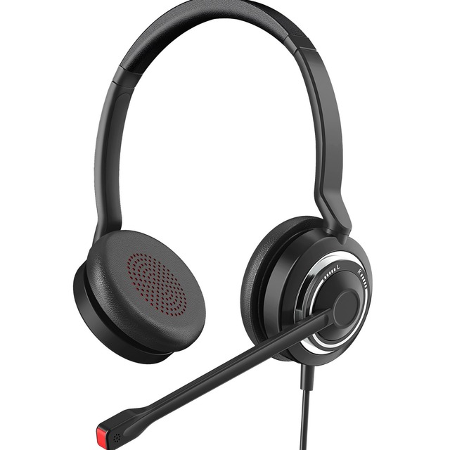 Direct USB Connector Customer Service RJ9 3.5mm Call Center Wire Headset with DSP Noise Reduction Microphone for PC