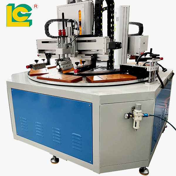 New Semi-Automatic Multi-Color Flat Silk Screen Printer 8 Station Rotary Table for Bracelet PVC Plate Paper/Card Label Printing