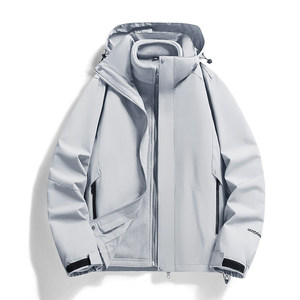 เสื้อแจ็คเก็ตกันลมสำหรับเดินป่าแบบ unisex สีพื้น บุขนแกะ คอสูง กันลมได้ดี - Product Image 4