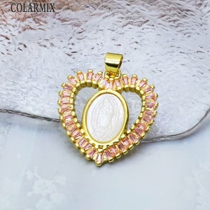Pendentif Cœur Coloré Plaqué Or 18 carats pour Fabrication de Colliers – Idéal Cadeau Bijoux de Fête - Product Image 5