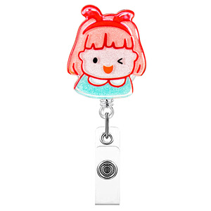 Divertido Portacredenciales Retráctil con Diseño de Oso de Helado de Dibujos Animados, Portacredenciales para Niños y Adultos con Clip de Cocodrilo - Product Image 6