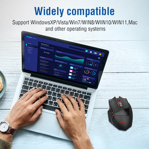 Ratón para juegos OEM dpi16000 inalámbrico 2,4 GHz modo dual diseño ergonómico con retroiluminación RGB <span class=keywords><strong>USB</strong></span> recargable para PC portátil - Product Image 5