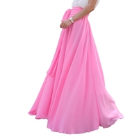 Femmes OEM Bohème Chiffon Sol Maxi Jupe Longue Vintage Taille Haute Plage Plissée pour Musulman Arabe
