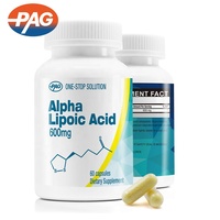 Cápsula de ácido alfa lipoico Premium de desarrollo Halal de etiqueta privada personalizada, cápsulas de ácido alfa lipoico de 300mg