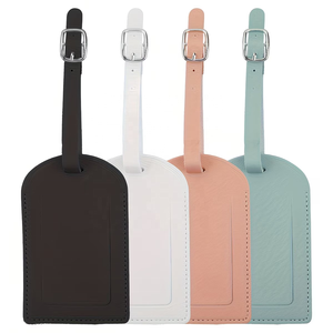 Étiquette de bagage personnalisée en similicuir pour <span class=keywords><strong>valise</strong></span>, étiquette de voyage avec protection, étiquettes de bagage approuvées par la TSA pour les voyages d'affaires - Product Image 1