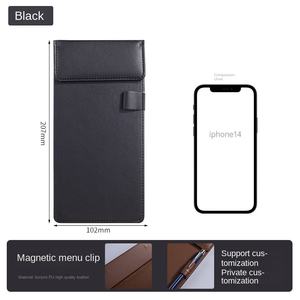 Menú de restaurante Férula Clip de caja registradora de cuero personalizable con logotipo Carpeta de archivos de una sola placa La Carta Comprar - Product Image 6