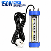 150W AC220V Langlebige Grüne LED Unterwasser-Angellampe IP68 Wasserdichte Fisch-Anlocklampe für Marine-Boote Nachtangeln