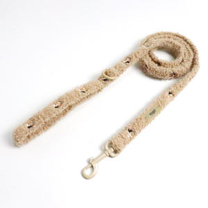 Guinzaglio per Cani in Velluto Ecologico con Ricamo Personalizzato, Motivo a Foglie, per Passeggiate e Addestramento all'Aperto, Imbracatura Resistente - Product Image 1