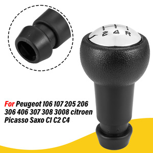 Peugeot Car Gear <b>Shift</b> <b>Knob</b> Black Leather 5 Speed Ergonomic Design For Peugeot 206 307 Citroen - Product Image 4