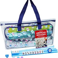 Sac de rangement pour jeu de Mahjong moderne, transparent, durable, de haute qualité, grande capacité, étanche, extensible, avec poignées pour le rangement à domicile
