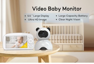 Babyphone BM5501 PTZ Vision à 360 degrés Vision nocturne infrarouge Image Ultra HD Écran 5,5 pouces Multi-langues Alarme <span class=keywords><strong>sonore</strong></span> - Product Image 6