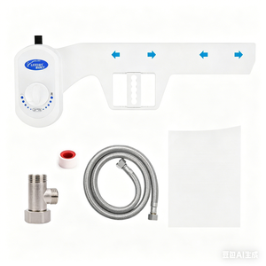 Accesorio de bidé ABS con dos boquillas retráctiles, control de flujo manual, soporte deslizante, instalación DIY para inodoros estándar - Product Image 3