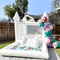 Château gonflable commercial pour enfants, couleur personnalisée, avec toboggan, en bâche PVC 0,55 mm, installation facile