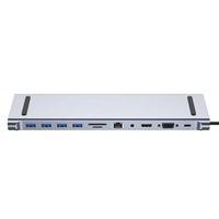 Station d'accueil multifonction 11 en 1 Hub Type-C Adapter avec HD Compatible pour ordinateur portable et téléphone portable