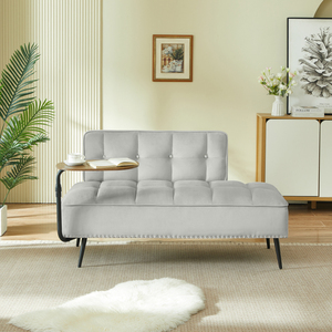 Modern Two <b>Seater</b> Velvet Sofa 54 Inch With Backrest And Rotating Side Table Entryway Ottoman Multi Use <b>Bench</b> Office Desk - Product Image 2