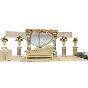 Compre Mandap de Fibra Tallada para Bodas Rajwada, Mandap de Fibra Tallada para Bodas Maharani, Decoraciones de Mandap para Bodas Reales Gujarati, Decoraciones de Mandap Estilo Bollywood - Product Image 2