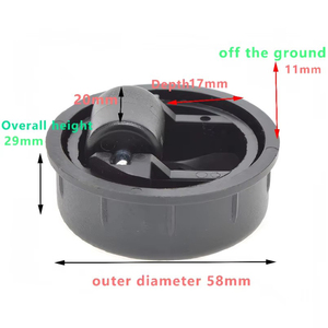 58mm Insert Stem Hidden Swivel Casters Durable Silent Mini <b>Wheels</b> For Cabinet Bathroom Living Room Furniture - Product Image 5