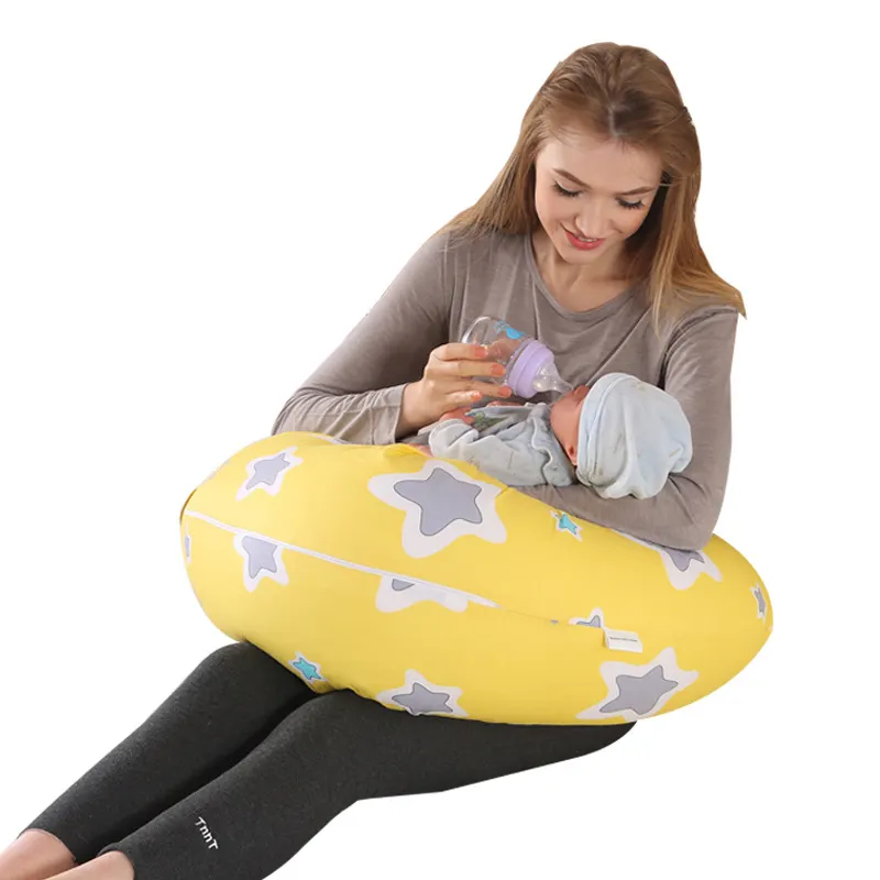 Almohada De Lactancia Multifunktions-Biokotton-Schwangerschaftskissen Arm-Nursing-Kissen ergonomisches kleines Baby-Moon-Nursing-Kissen