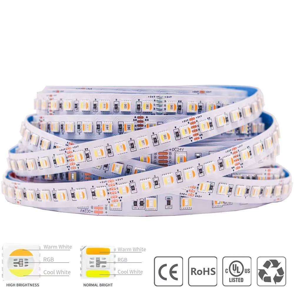 5050 5IN1 RGBCCT RGBWW LED Strip Lights 60 96Leds/m RGB+W+WW RGBW RGBWW 2700K - 6500K Flexible Led Tape Light DC12V/24V