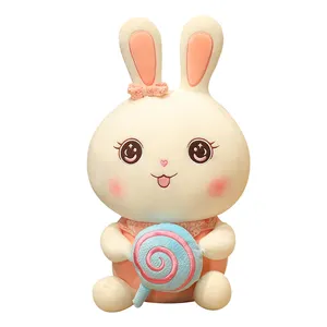 Coelho com doces bordado para meninas, super bonito coelho de pelúcia de 2 tipos para doces, brinquedo de doces requintado