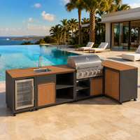 Système de cuisine BBQ modulaire en aluminium de haute qualité, adapté aux hôtels, complexes hôteliers, patios et rassemblements en plein air