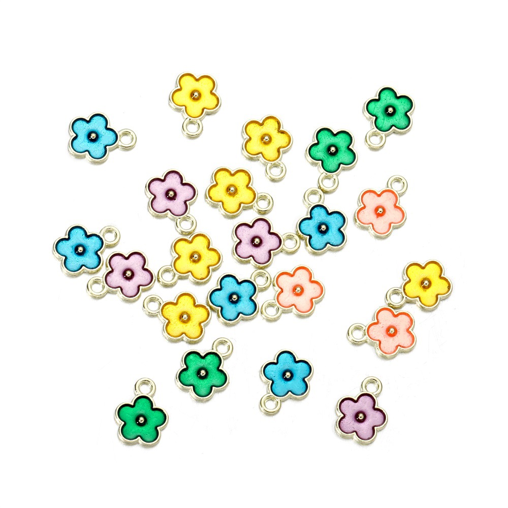 Pendentif floral de couleurs mélangées (10pcs)