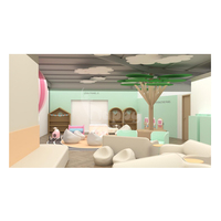 Aire de jeux intérieure commerciale Happy Zone, design 3D, café pour enfants, centre de divertissement familial avec équipements de jeu pour enfants