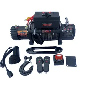 Electric Recovery Winch 12v 2000lb Heavy Duty 4x4 Frosted Electric Winch
